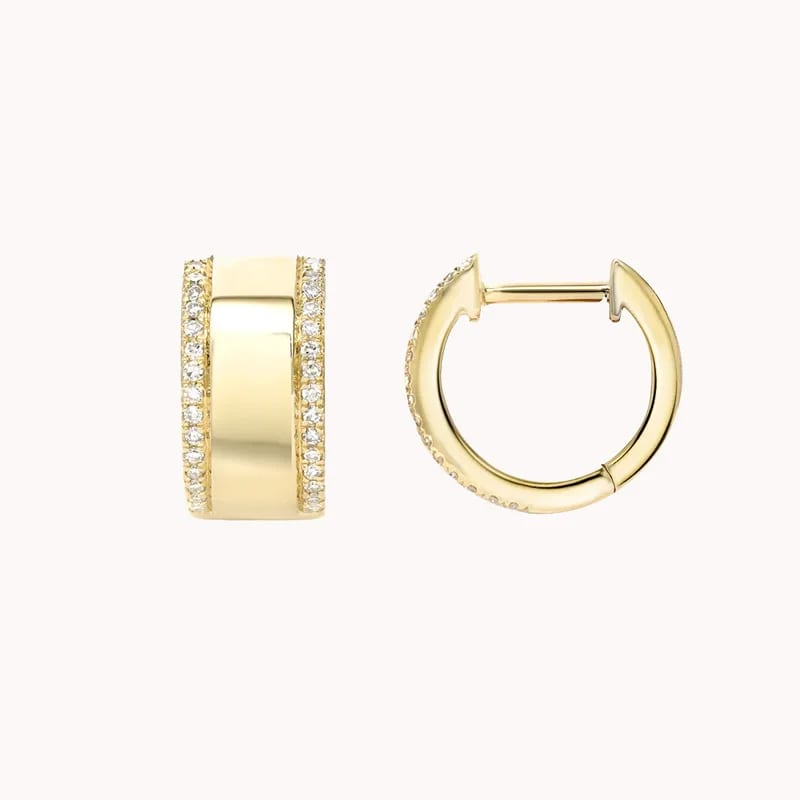 Hot Selling 925 Sterling Silver Hoop Earrings For Women 18k Gold Plated Pave Cz Diamond Huggie Earrings Huggie Earrings