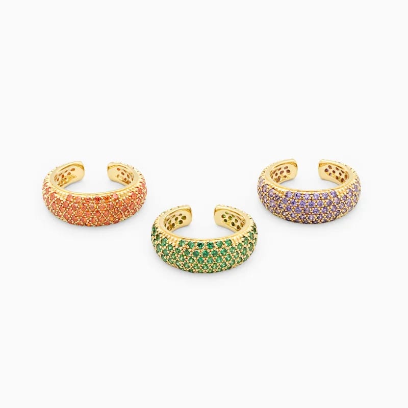 Fashion No Piercing Jewelry Women Cz Cuff Earrings Diamond Gold Ear Cuff Ear Cuff