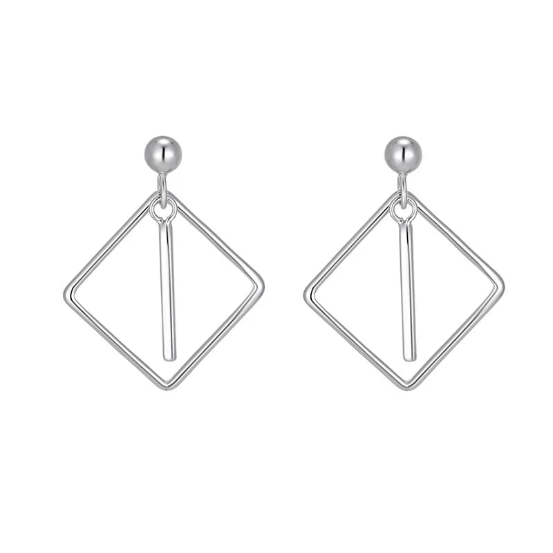 2019 New Arrivals Round 925 Sterling Silver Drop Earring,Jewellery Jewelry Earring Set Triangle Square And Round Drop Earrings