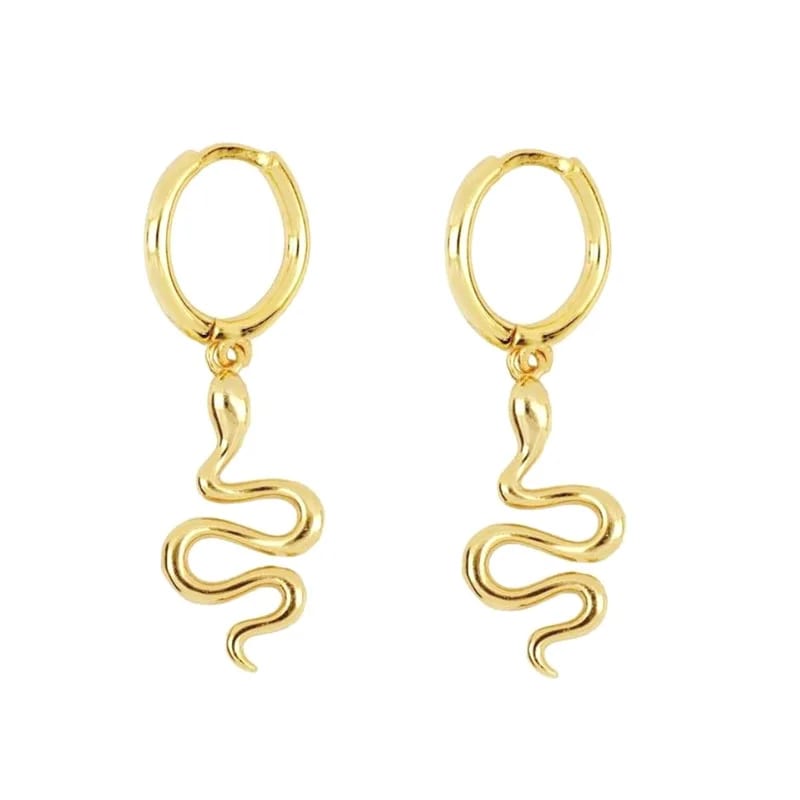 Dainty Snake Shaped Charms Pendant Huggie Hoop Earrings For Women Huggie Earrings