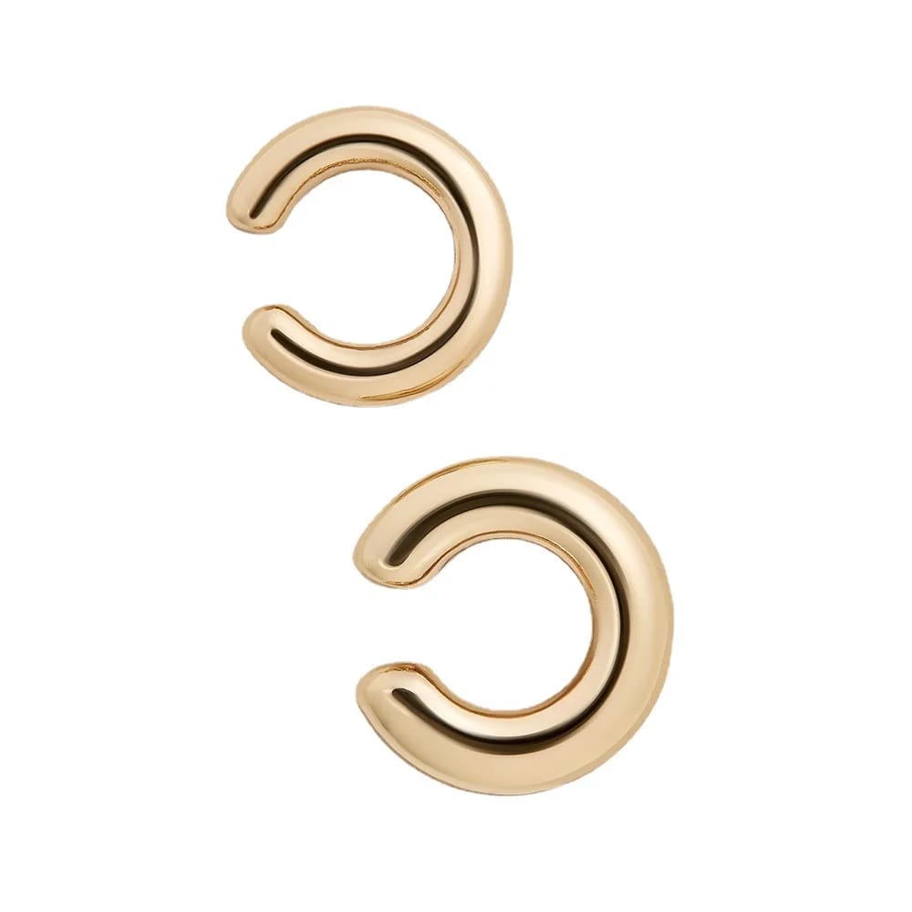 Simple Small Gold Plated Geometric Round Cuff Earring For Women Men Ear Cuff