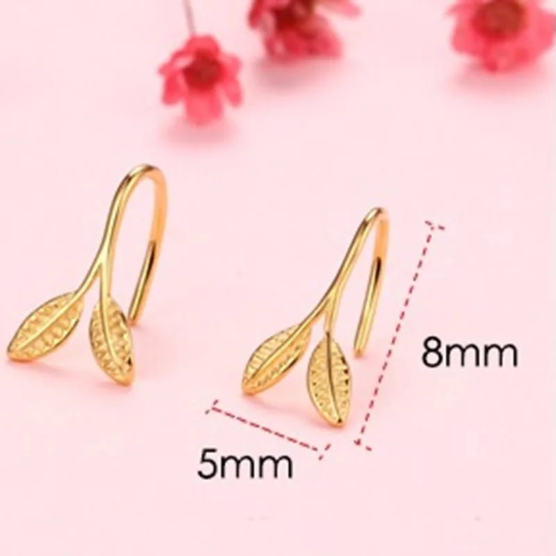 Wholesale S925 Sterling Silver 14k Gold Plated Leaves Ear Climber Earrings Gift For Girl Friend Ear Climbers