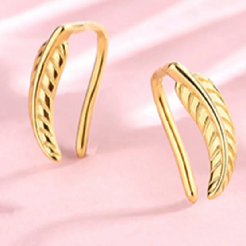 Best Seller 925 Sterling Silver Tree Leaf Ear Studs Climber Earring Jewelry 18k Gold Plated For Women Ear Climbers