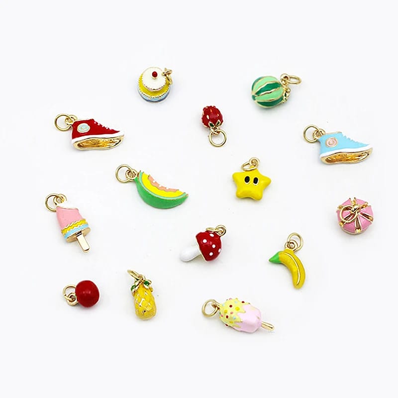 Wholesale Cute And Interesting Food Fruit Fashion Charms Pendants Diy Accessories Necklace Bracelet Earrings Jewelry Making Openwork Beads&Charms