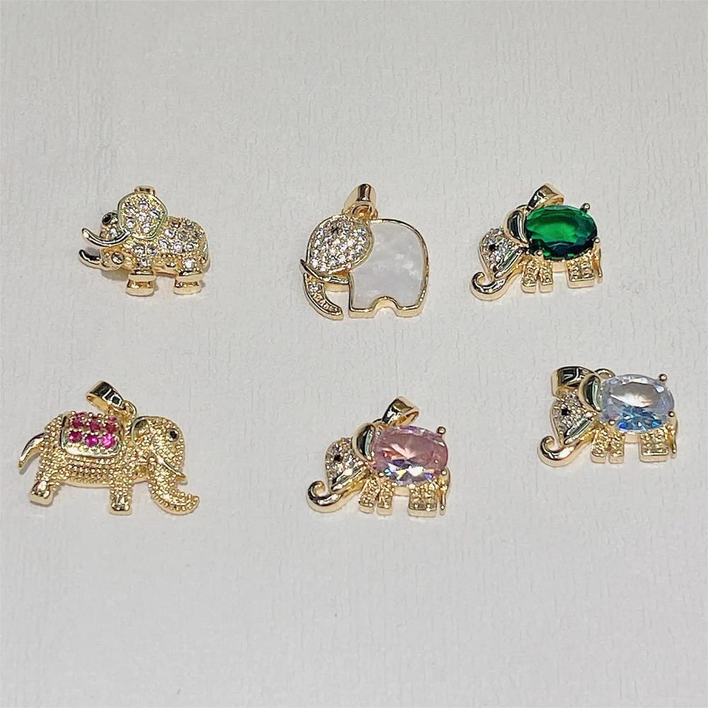 Hot Selling Cute SXS Little Elephant Charm Diy Accessories For Necklace And Bracelet Openwork Beads&Charms