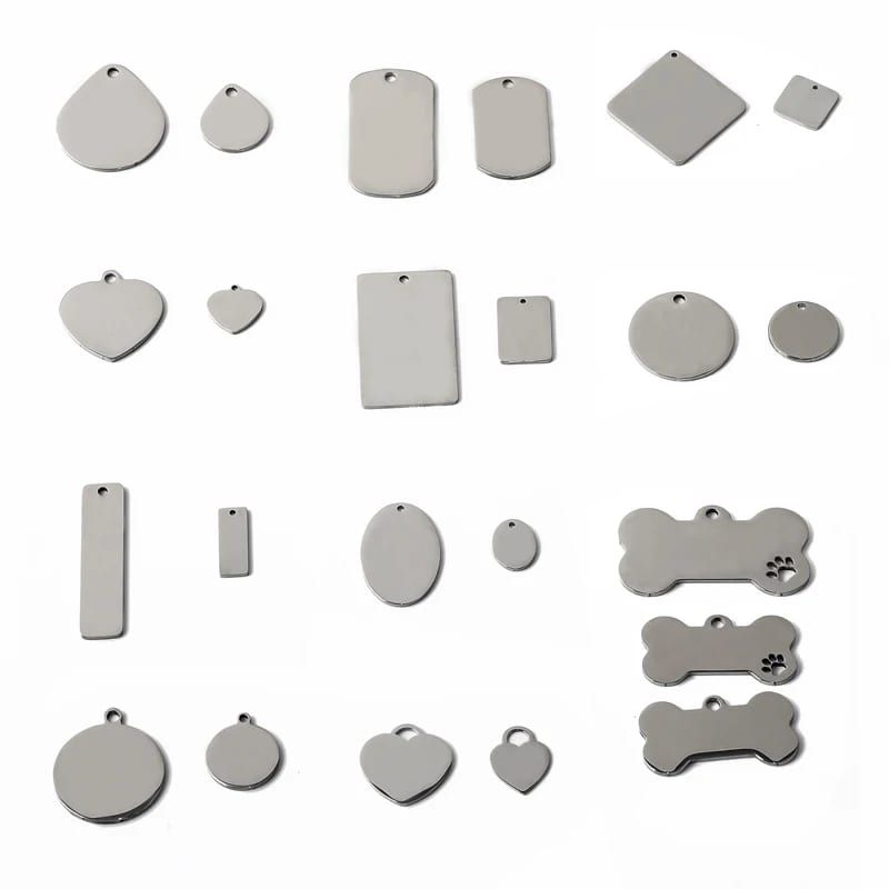 Wholesale High Quality Stainless Steel Pet Jewelry Engraved Logo Blank Dog Tags Pendant Charms For Jewelry Making Openwork Beads&Charms