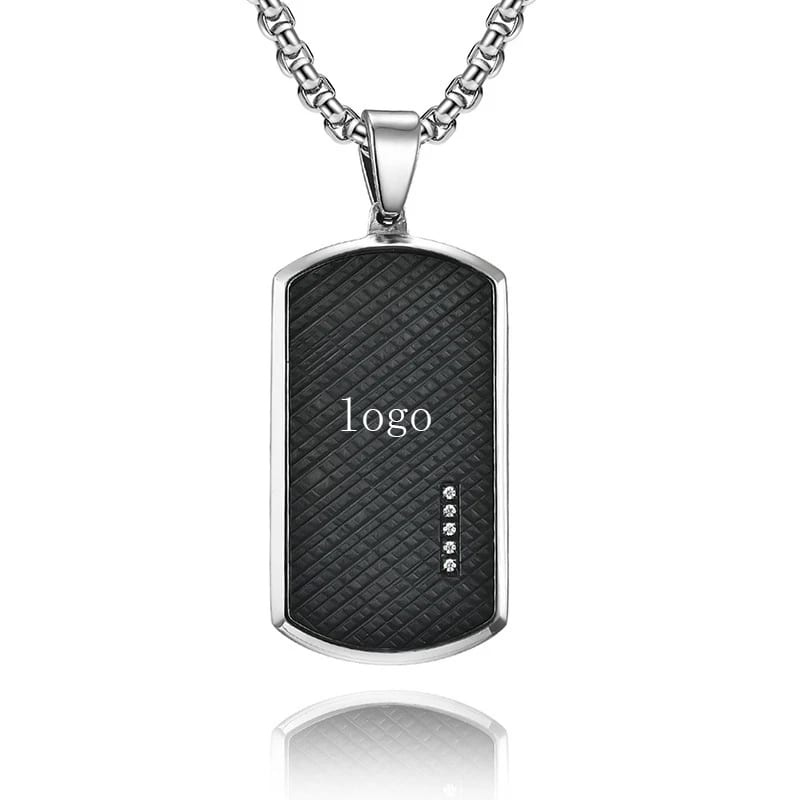 Custom Hip Hop Stainless Steel Jewelry Pendant Sublimation Dog Tags Engraved Charms For Men Openwork Beads&Charms