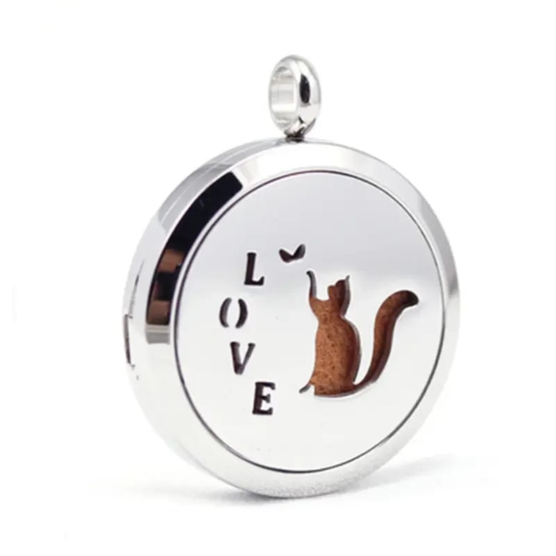 New Design Best Custom Cat Lovely Skeleton Pendant Charms Jewelry Stainless Steel Magnet Perfume Pendants Jewelries Men Women Openwork Beads&Charms