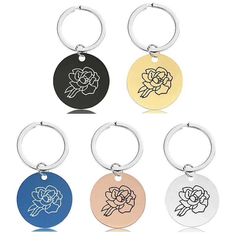Stainless Steel Personalized Disc Jewelry Pendant For Necklace With Letter Zodiac Mom Engraved Openwork Beads&Charms