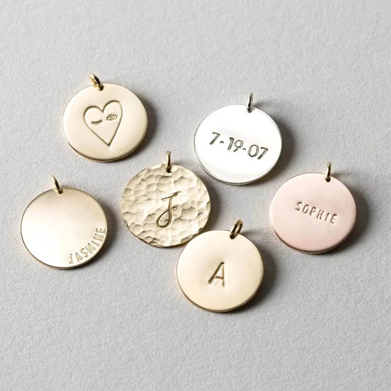 Custom Engraved Stainless Steel Brand Logo Designer Inspired Charms For Diy Jewelry Making Openwork Beads&Charms