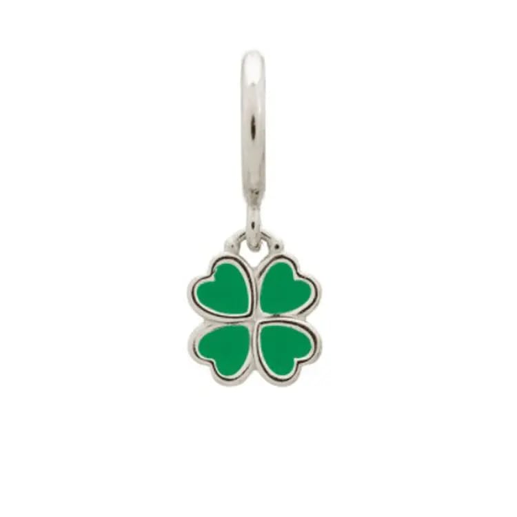 Custom Enamel Logo Charm Enamel Clover Charm Wholesale Openwork Beads&Charms