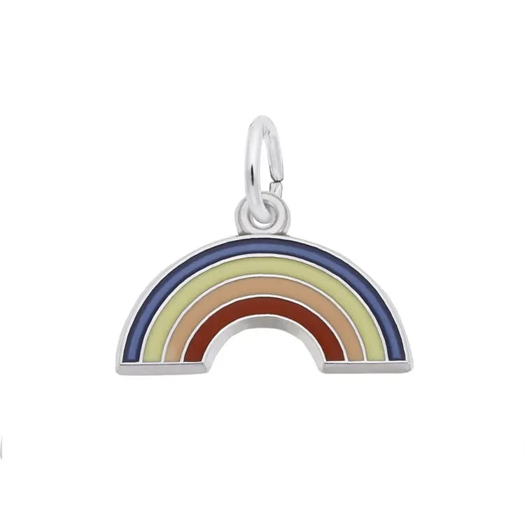 925 Sterling Silver Enamel Charm Pendant Rainbow Enamel Charm Wholesale Openwork Beads&Charms
