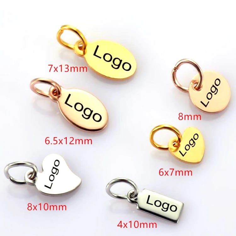 Wholesale Custom Engraved Logo Stainless Steel Different Shapes Of Designer Disc Charms For Diy Jewelry Openwork Beads&Charms
