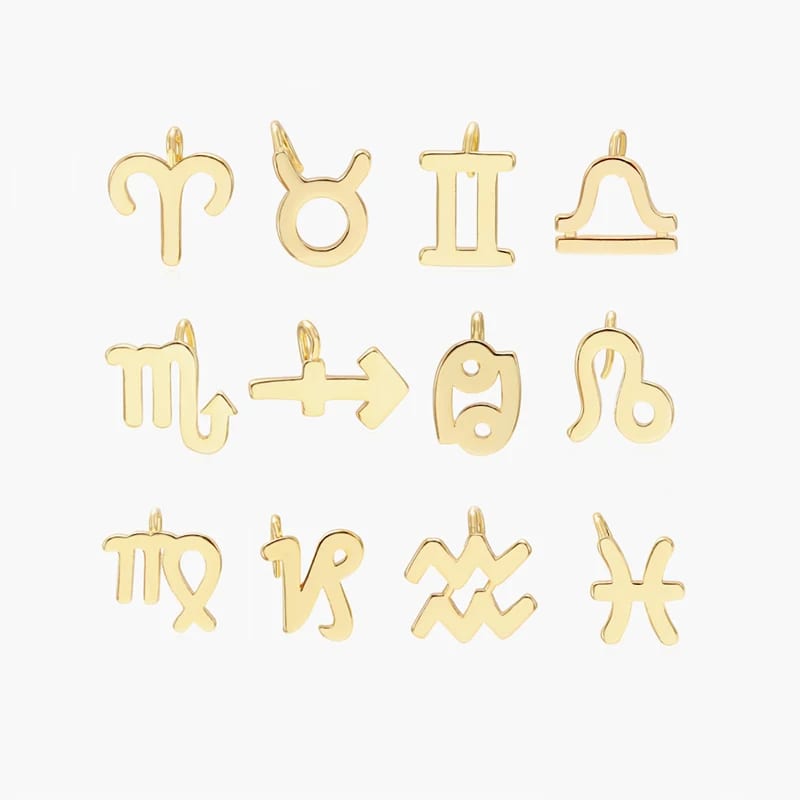 Wholesale Zodiac Sign Charms Jewelry 12 Constellations Design Charms For Diy Bracelet And Necklace Openwork Beads&Charms
