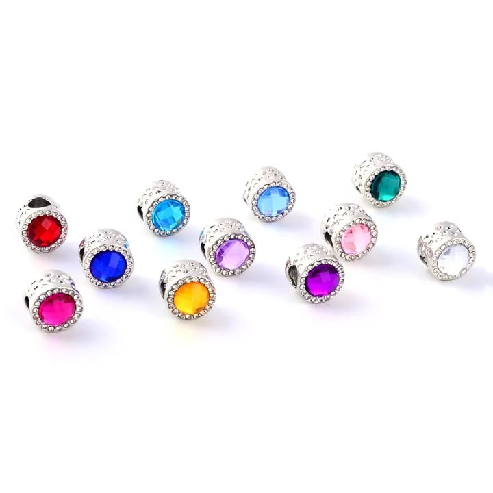 Stainless Steel Snake Chain Bracelet Crystal Glass Beadcharms Openwork Beads&Charms
