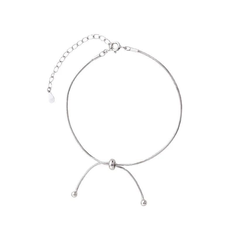 Fashion Real Gold Plated Or Silver Plated Bead Clasp Snake Chain Anklet Bracelet Jewelry Women Body Jewelry