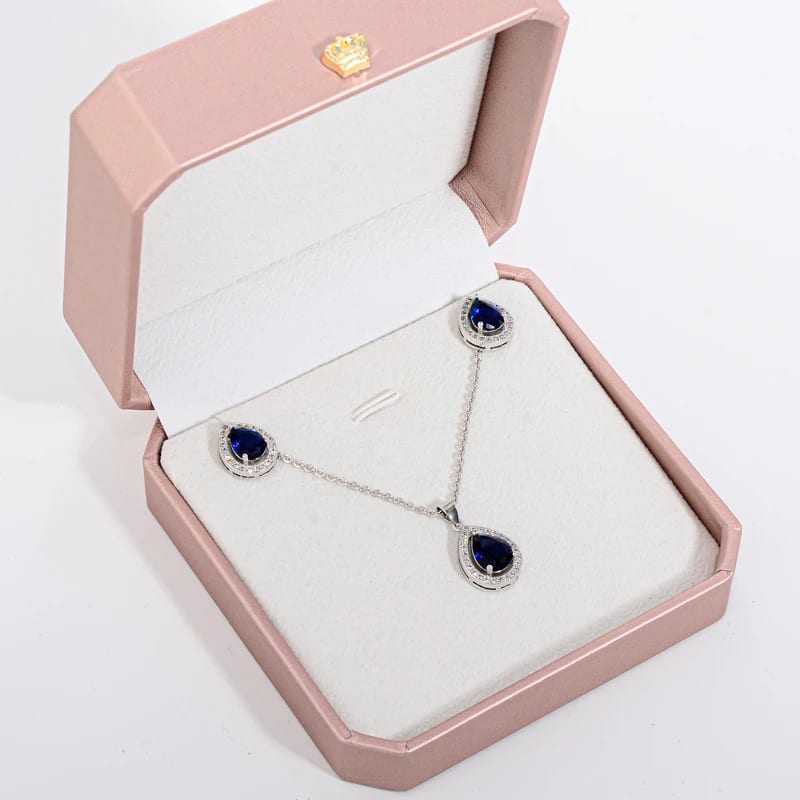 Fashion Jewelry Jewelry Sets Water Proof Hypoallergenic Silver Jewelry 925 Sterling Zircon Necklace Earring Set Gift For Girl Jewelry set