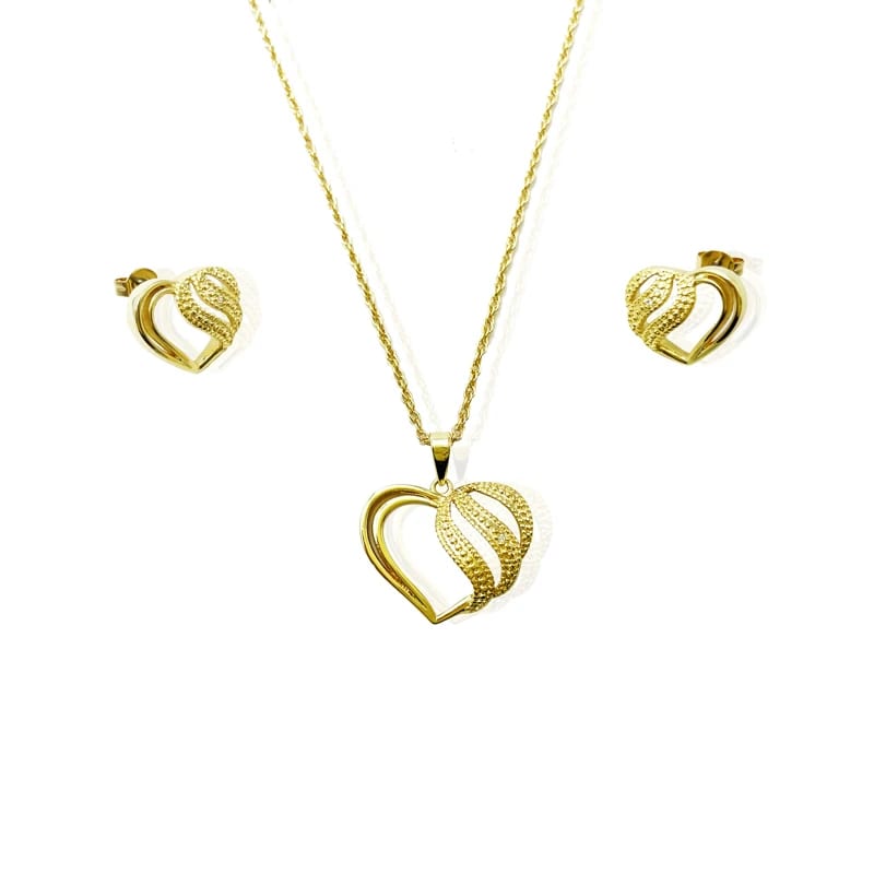 Wholesale Fashion Heart Jewelry Set Heart Stud Earrings Necklace Set Women Jewelry Set Jewelry set