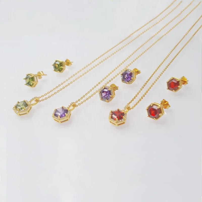 SXS JEWELRY Customize Elegant Jewelry Sets Luxury Cubic Zirconia Necklace Stud Earrings Accessories For Women Jewelry Set Jewelry set