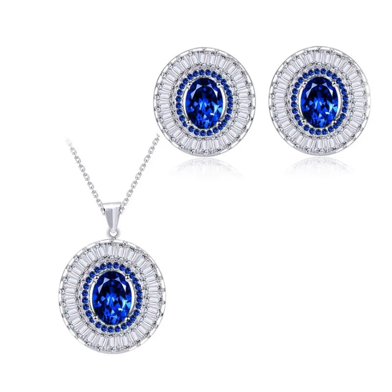 Fashion Necklace Stud Earrings Women Cubic Zirconia Jewelry Set Jewelry set