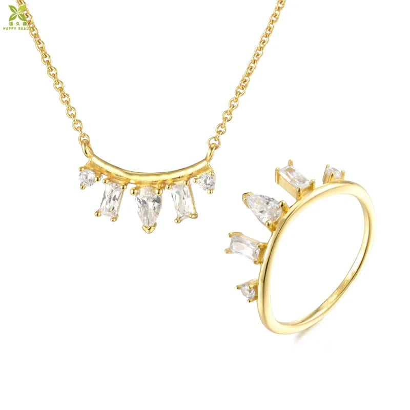 Fashion Cz Jewelry Set 2 Piece Ring Sets Necklace For Women Wholesales Jewelry set
