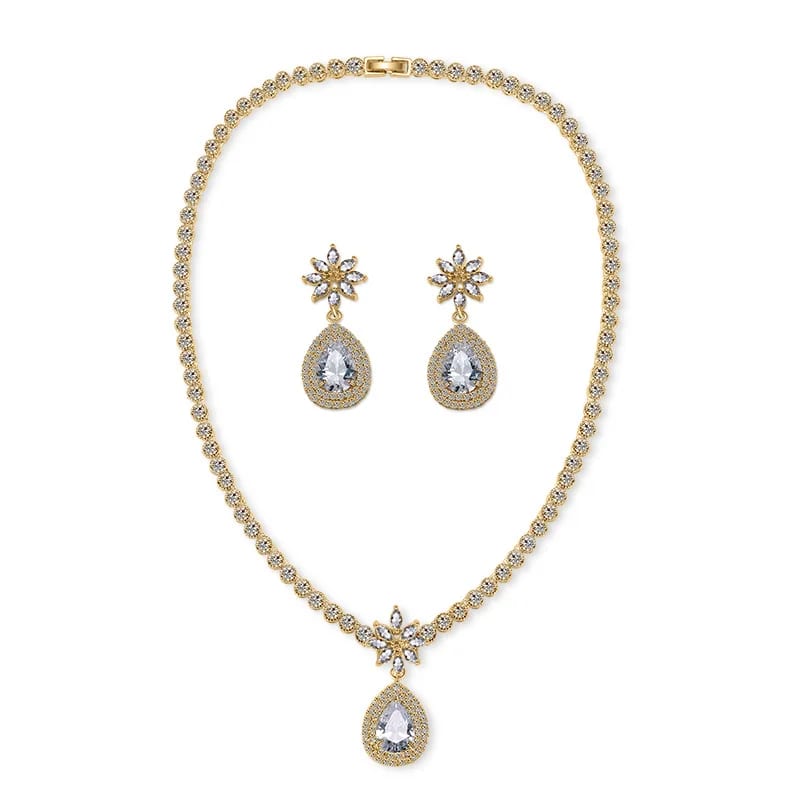 Crystal Main Stone And Necklace And Earring Sets Jewelry Sets Type Bridal Wedding Jewelry Set Jewelry set