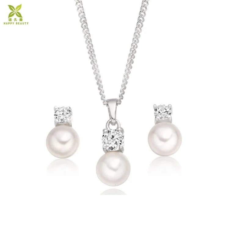 Factory Direct Sale Cz Stone Jewelry Earring Pedant Necklace Silver Jewellery Set For Wedding Gift Jewelry set