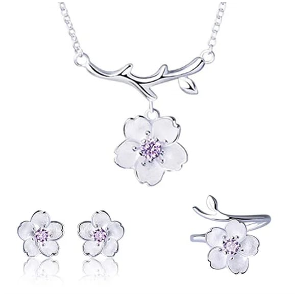 Chinese Style Eastern Purple Plum Flower Jewelry Set For Ladys,Quality Korean Jewellery Jewelry set