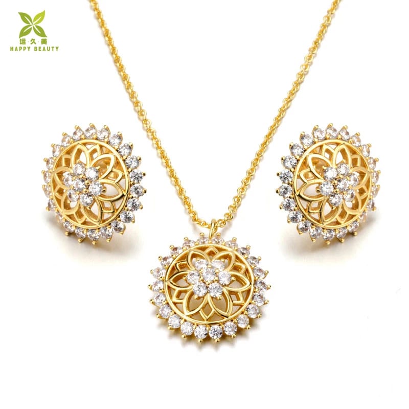 22ct Gold Plated Sunflower Personalized Bridesmaid Earrings Jewelry Set Gift Jewelry set
