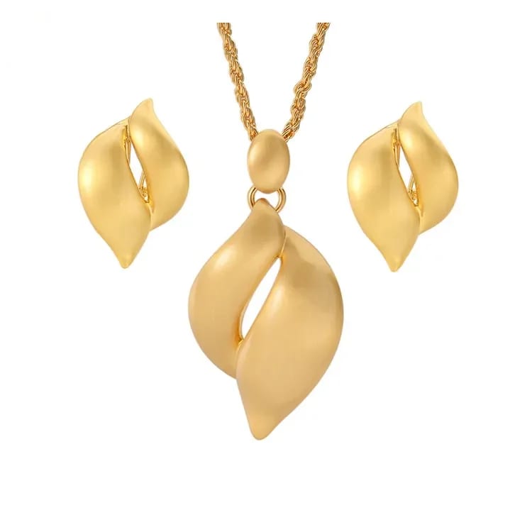 Luxury Women Latest Model Gold Fashion Jewelry Set Without Stone Jewelry set