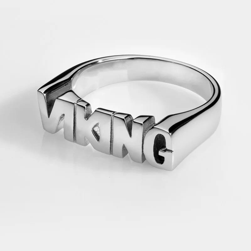 Custom Viking Name Rings Stainless Steel Personalized Silver Color Men Ring Jewelry Ring
