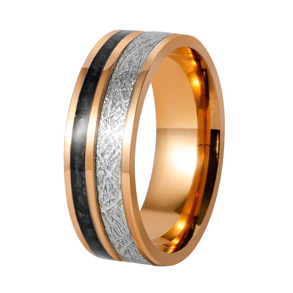New Fashion Simple Carbon Fiber Mens Stainless Steel Ring Multicolor Titanium Ring Ring
