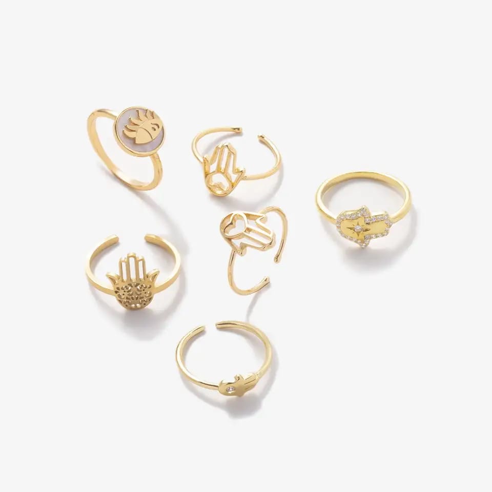 Hot Selling Ring Hand Hamsa Sterling Silver 925 Gold Plated Hamsa Hand Cz Ring For Women Men Ring