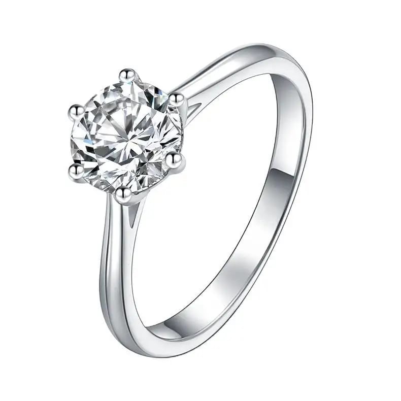 Best Seller Natural Stone Moissanite Waterproof Rings 925 Sterling Silver Real Silver Plated Women Ring