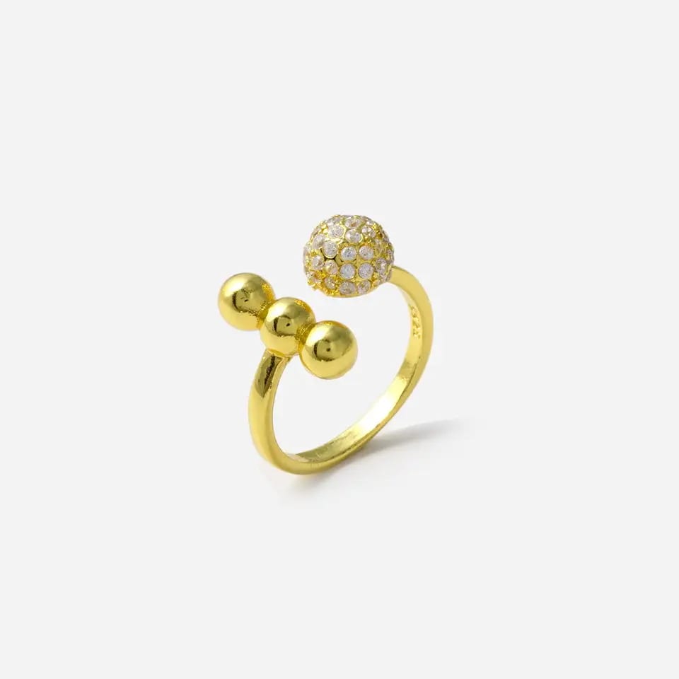 Classic Hot Selling New Arrival Open Adjustable Gold Rings Fashion Jewelry Colorful Cubic Zirconia Rings For Women Men Ring
