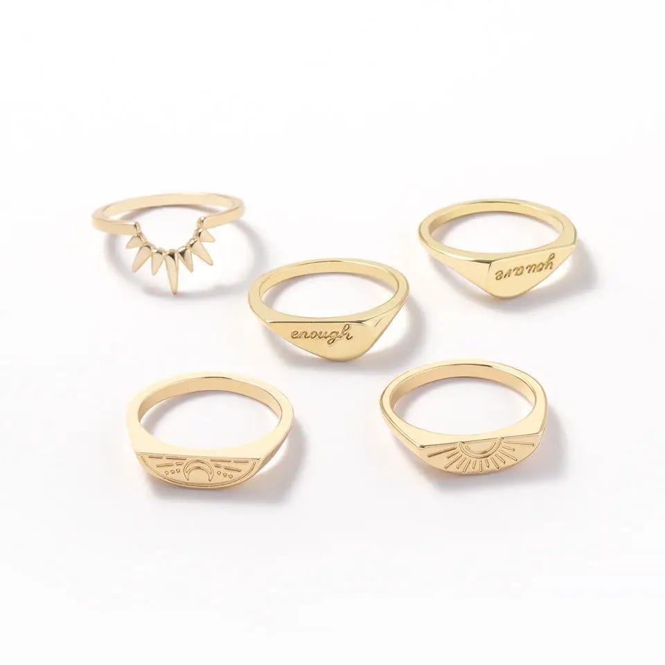 Custom Fashion Jewelry Rings Men Stainless Steel Gold Plated Engraved Ring Design For Boys Ring