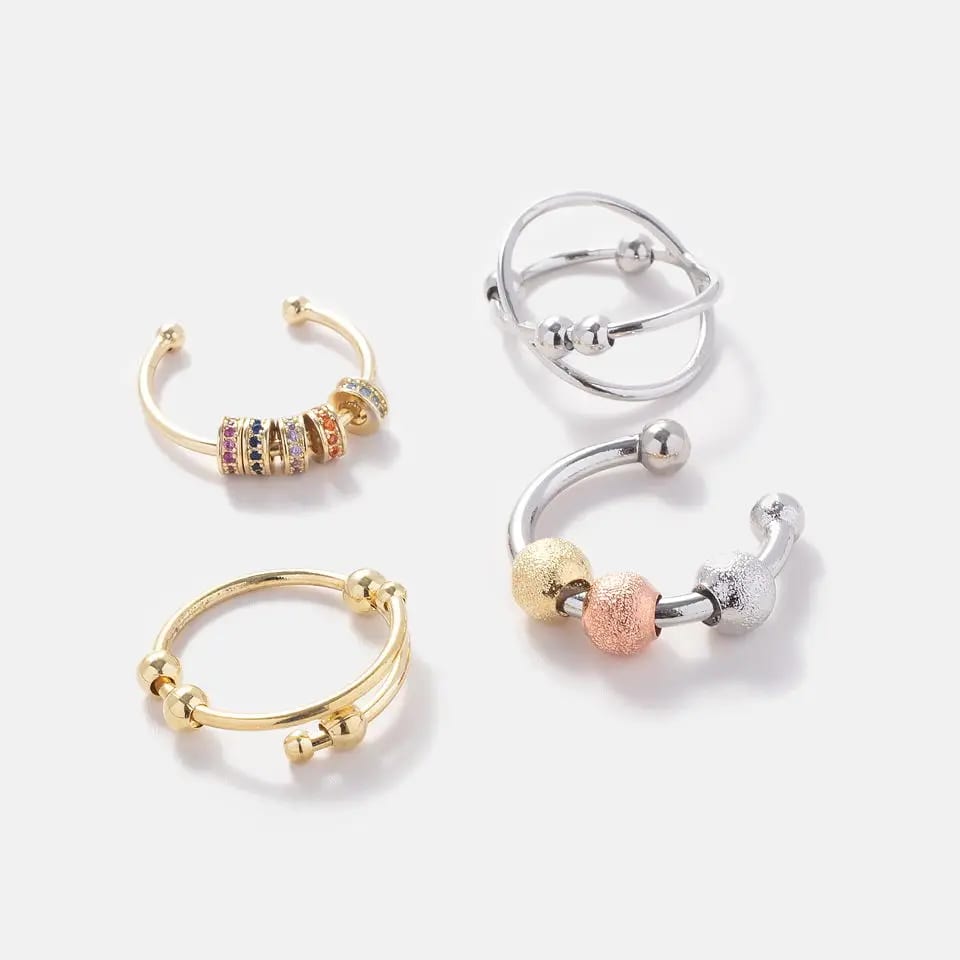 Fashion Rings Jewelry Women Brass 14k 18k 24k Gold Pvd Plated Zircon Ring Beads Gift For Girl Friend Ring