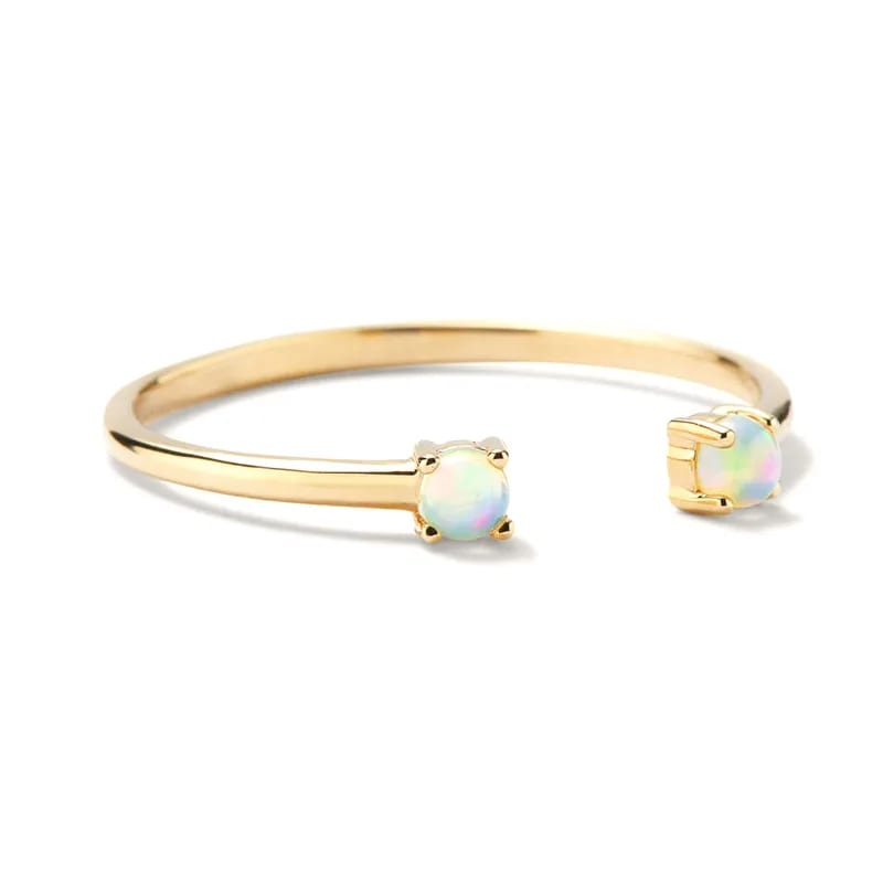 Wholesale Fashion 925 Sterling Silver Women Jewelry Dainty Opal Open Ring Ring