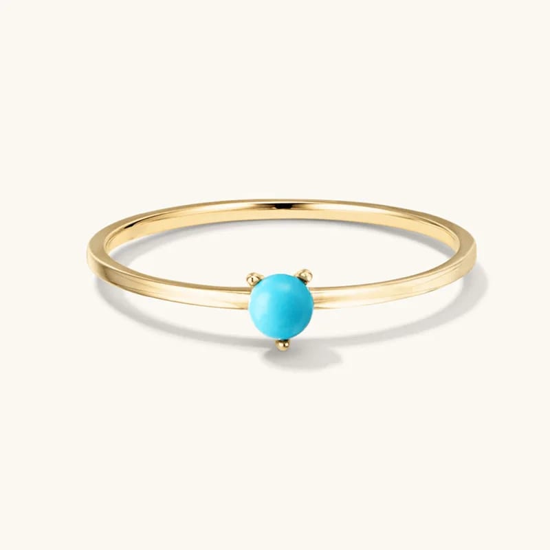 New Trendy 925 Sterling Silver 18k Gold Vermeil Turquoise Eternity Band Ring For Woman Ring