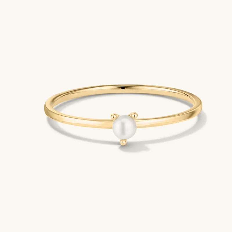 New Arrival 925 Silver Jewelry Women Natural Freshwater Pearls Slim Stacker Ring Ring