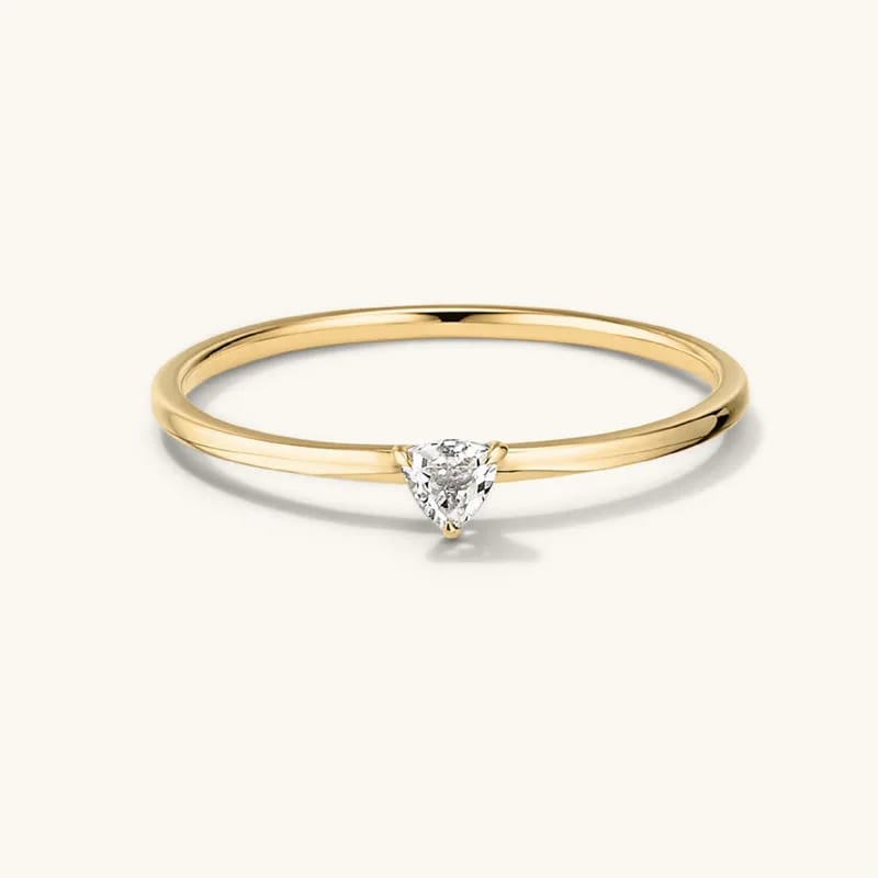 Minimalist 925 Sterling Silver Women Jewelry 18k Gold Plated Jewelry Trillion Diamond Band Ring Ring