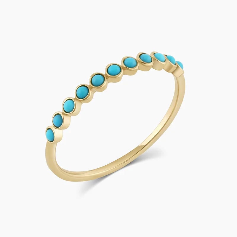 Fashion Jewelry 18k Gold Women Rings Beautifully Designed Gemstone Jewelry 925 Silver Natural Turquoise Rings Custom Jewelry Ring