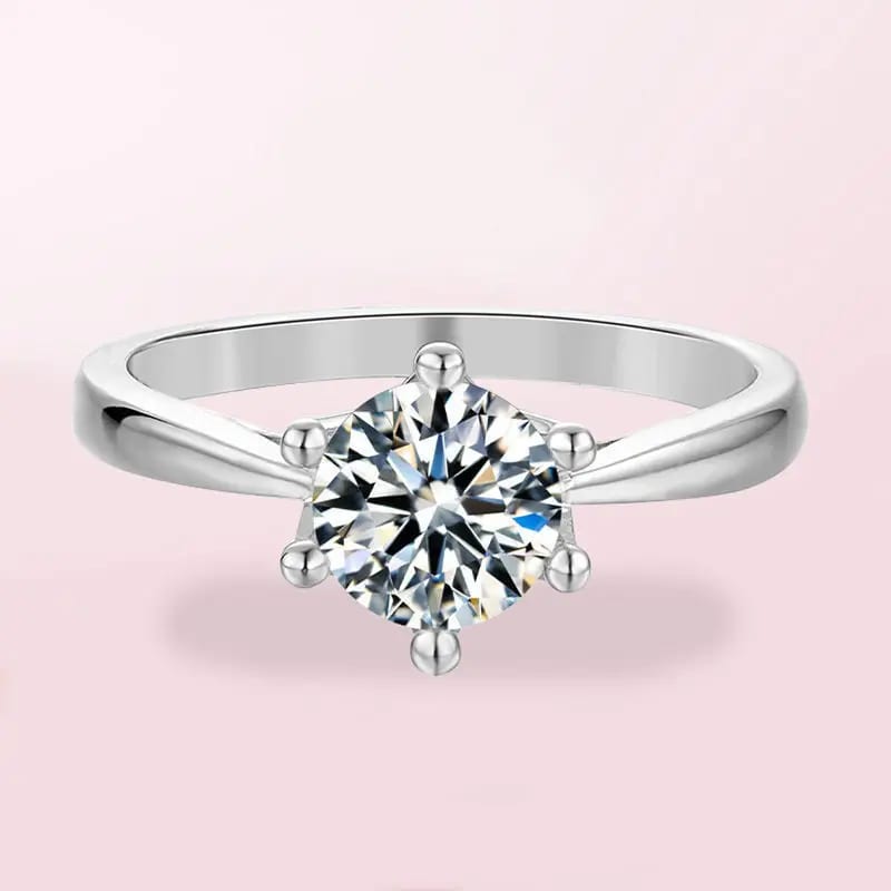 Best Selling High Quality Classic 6 Claw Setting Zircon Wedding Rings Jewelry Women Ring