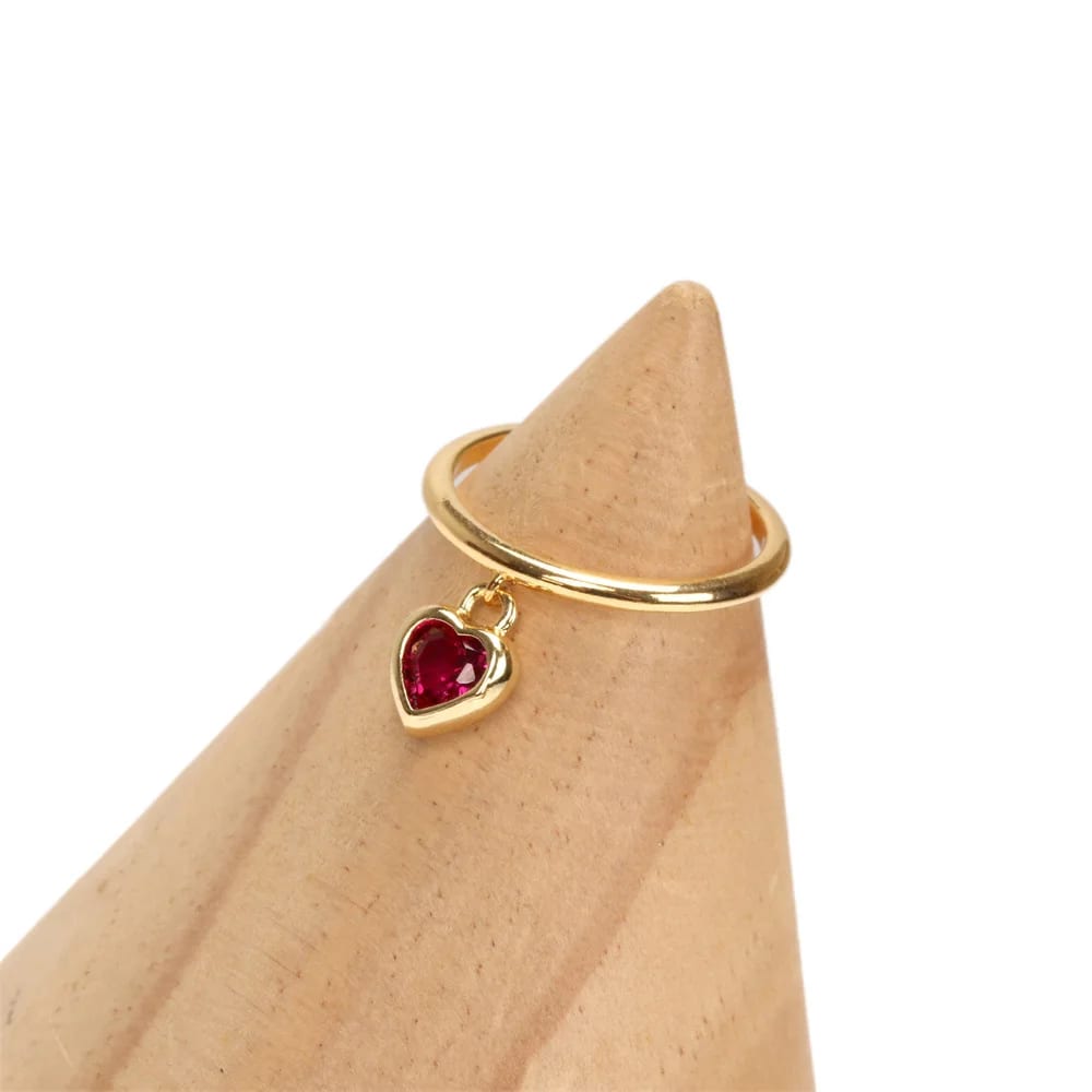 Wholesaler Bezel Set Heart Shaped Ring Adjustable Eternity Open Band Rings Ring