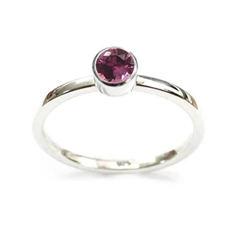 Fashion Simple Colorful Birthstone 925 Sterling Silver Ring Ring