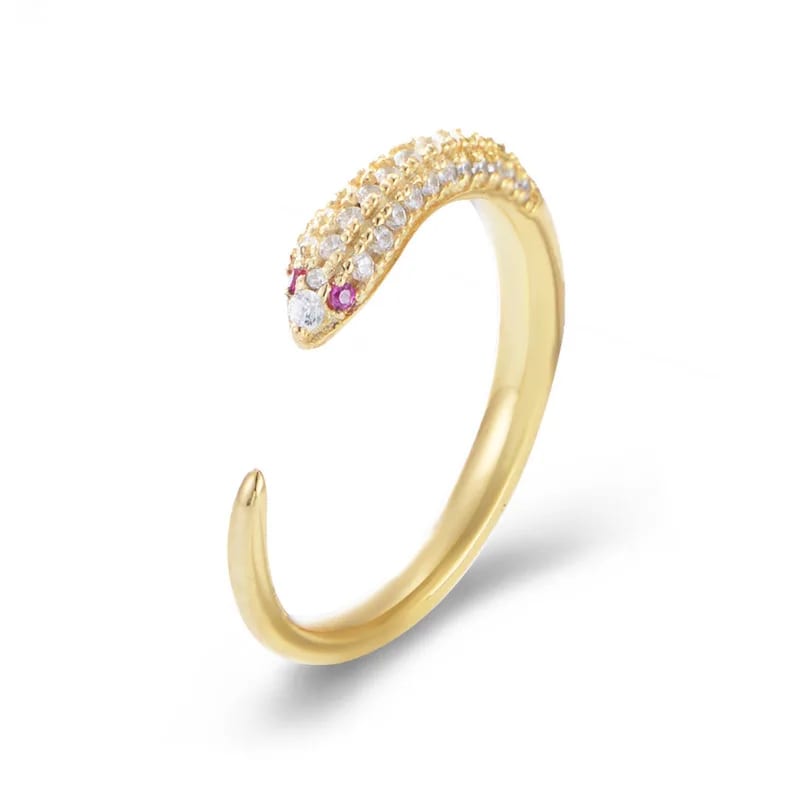 Open Adjustable Animal Snake S925 Sterling Silver Ring For Woman Ring