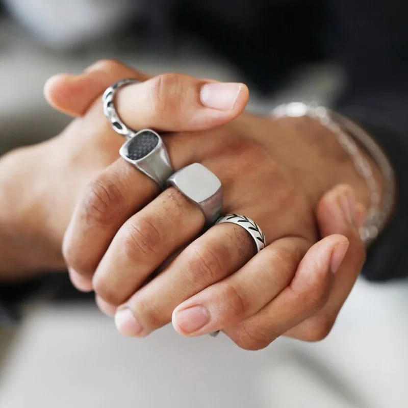 Wholesale Custom Men’s Hip Hop Stainless Steel Ring Jewellery Bold Statement Unisex Jewelry Ring