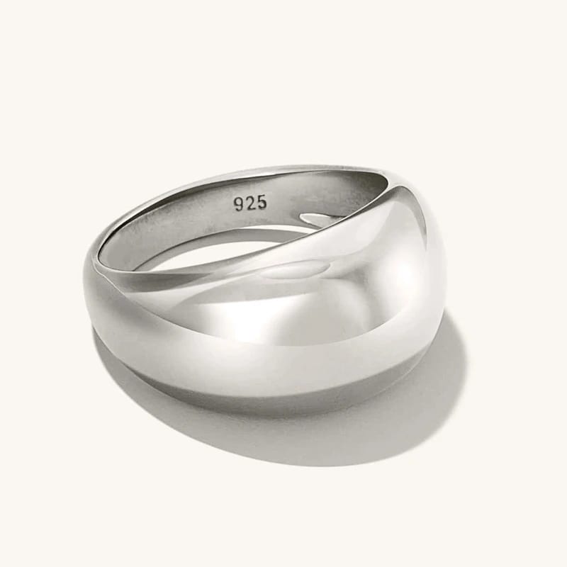Classic Bold Design 925 Sterling Silver Fashion Chunky Dome Rings Jewelry For Women Ring