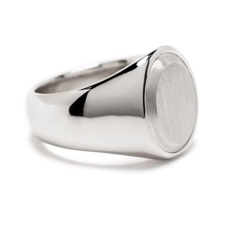 Custom Logo Engraved Geometric Signet Ring For Men Stainless Steel Rings For Boy And Girl Ring