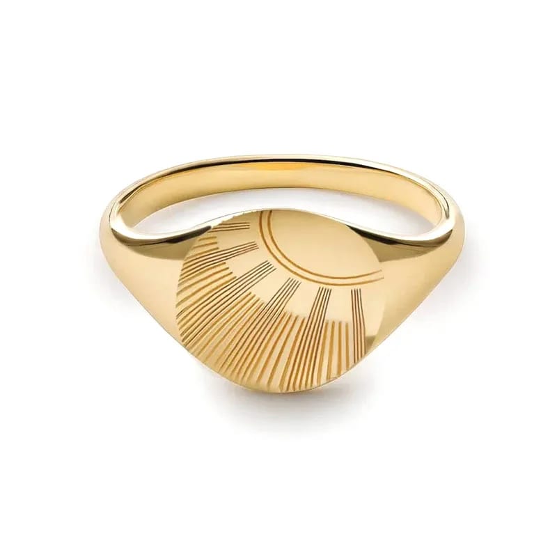 Fashion Classic Signet Ring 18k Gold Plated Custom 925 Sterling Silver Signet Men Ring Ring